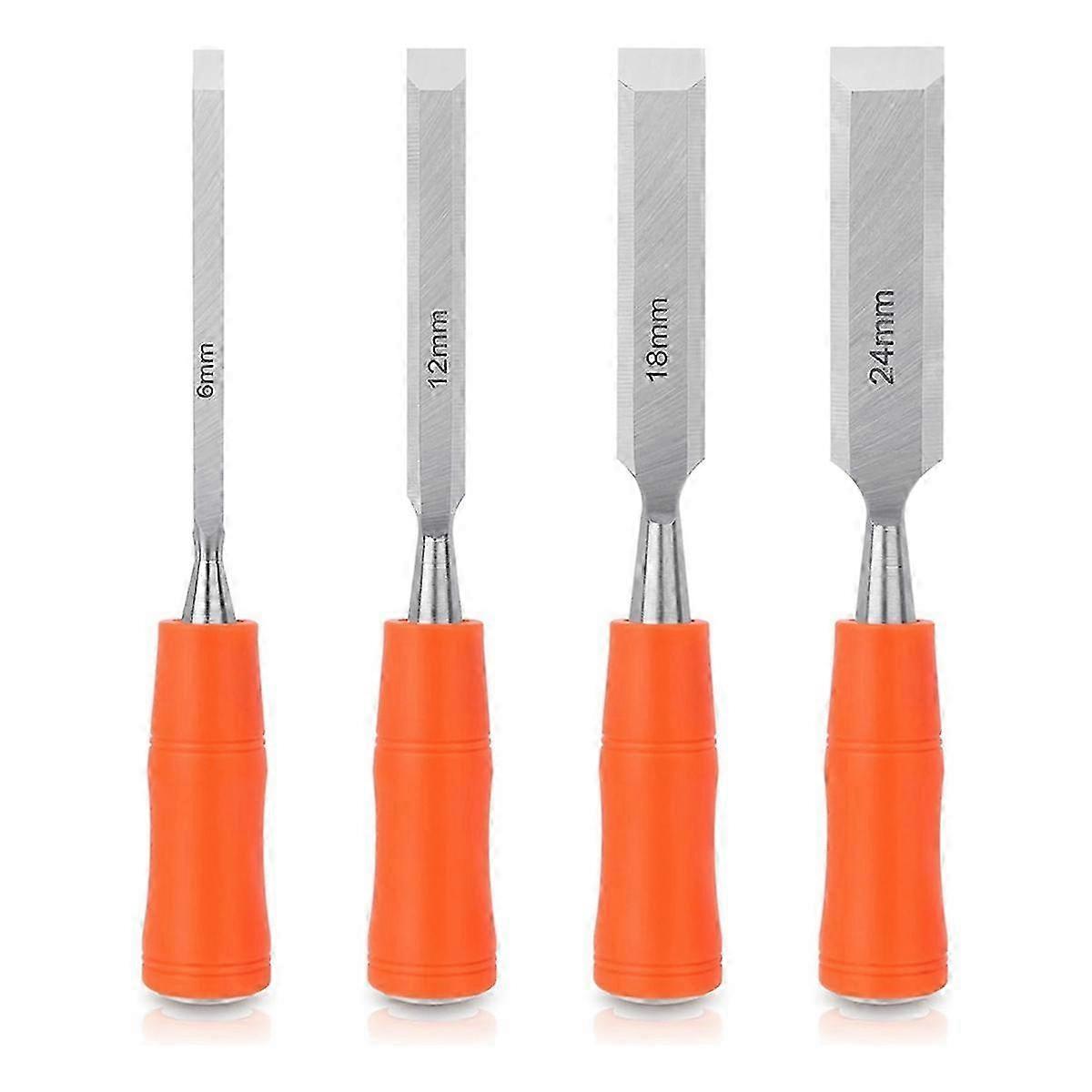 4 Piece Wood Chisel Sets Woodworking Tools Set, Wood Chisels for Woodworking with Steel Hammer End Wood Tools Chisel Set