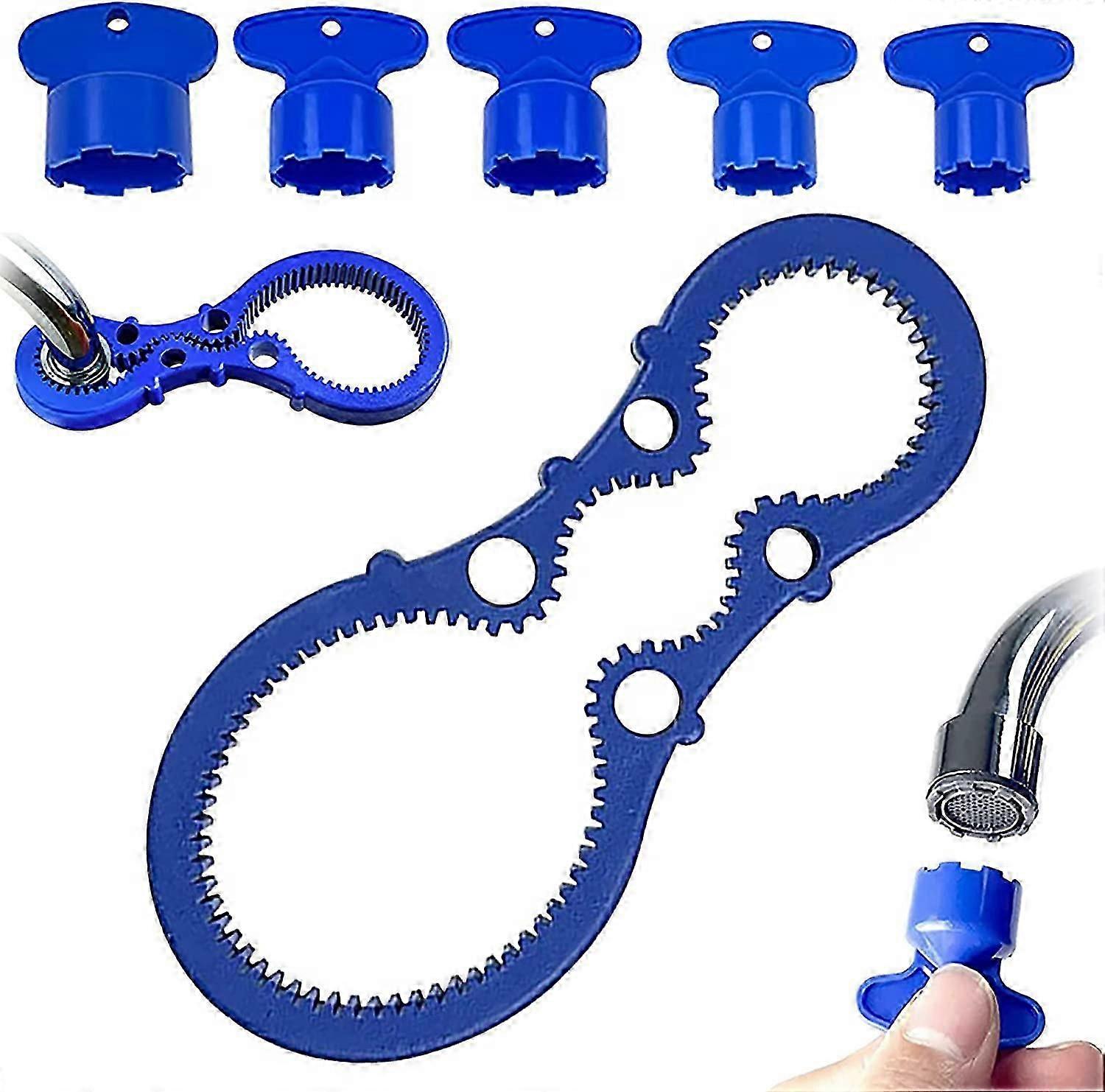 Faucet Aerator Spanner Tools 6pcs, M16.5 M18.5 M21.5 M22.5 M24(blue:abs)