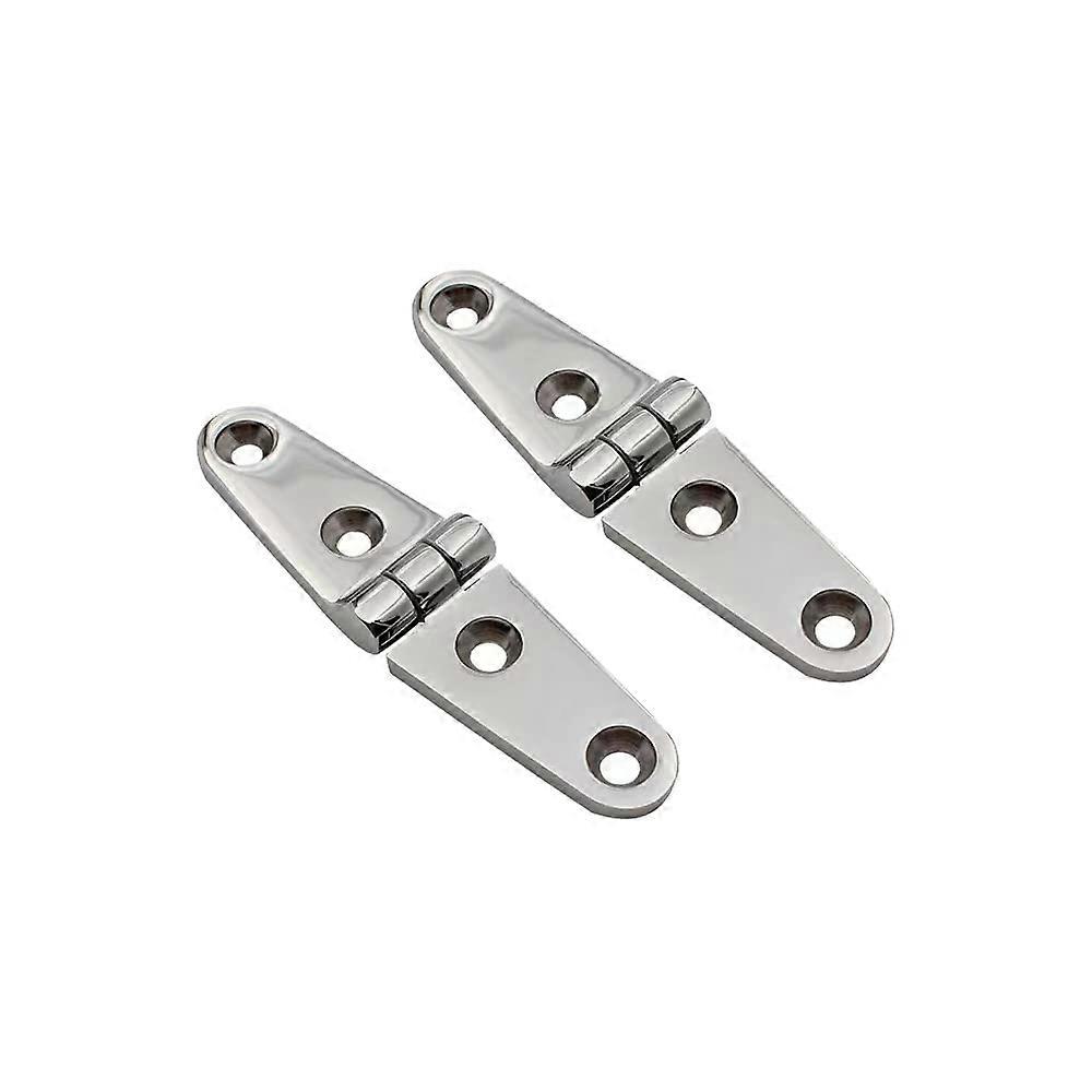 Boat Hinge Strap 2 Pack – Polished Stainless Steel Hinges for Marine Mount Hardware, Hatch Compatibility