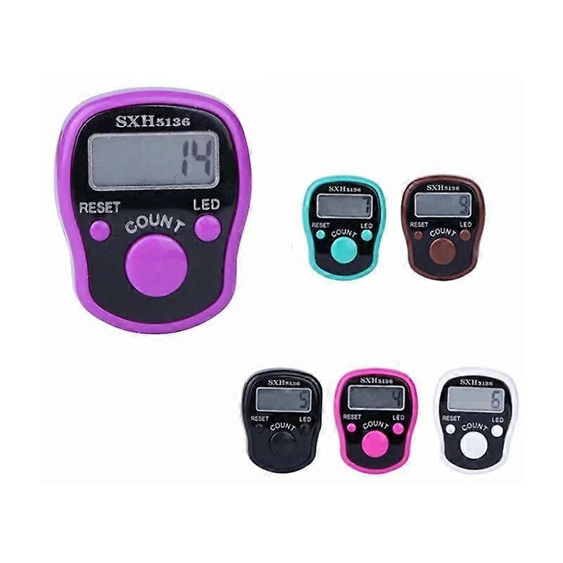 6 Pcs Finger Counter Electronic Counter Row Finger Ring Number Marker Counter LCD Counter, Digital Pulse Counter Hand Ring Manual Finger Counting Scor