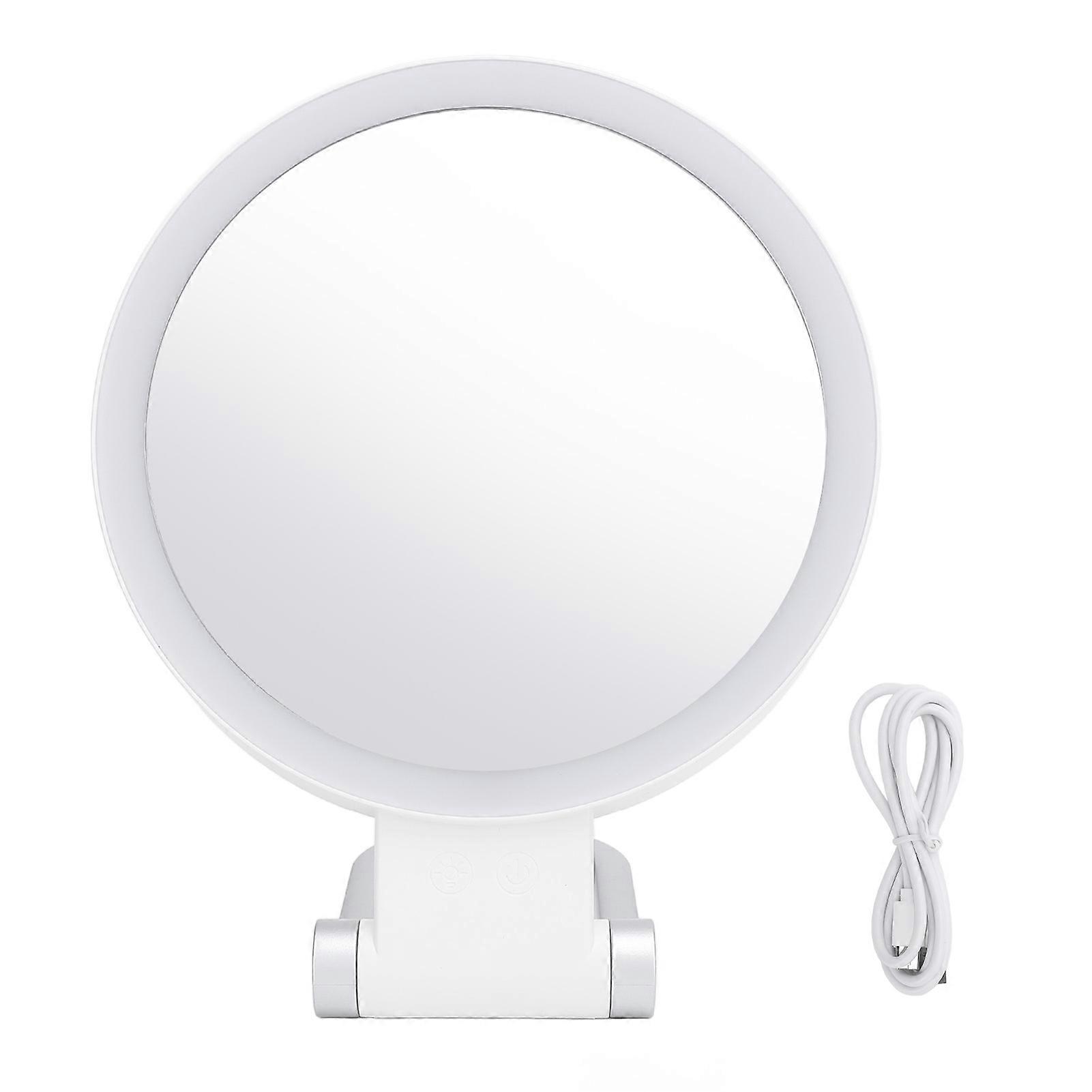 Makeup with Light White Stand Adjustable Angle Magnifying Double Sided Magnification Vanity Mirror for Home Travel