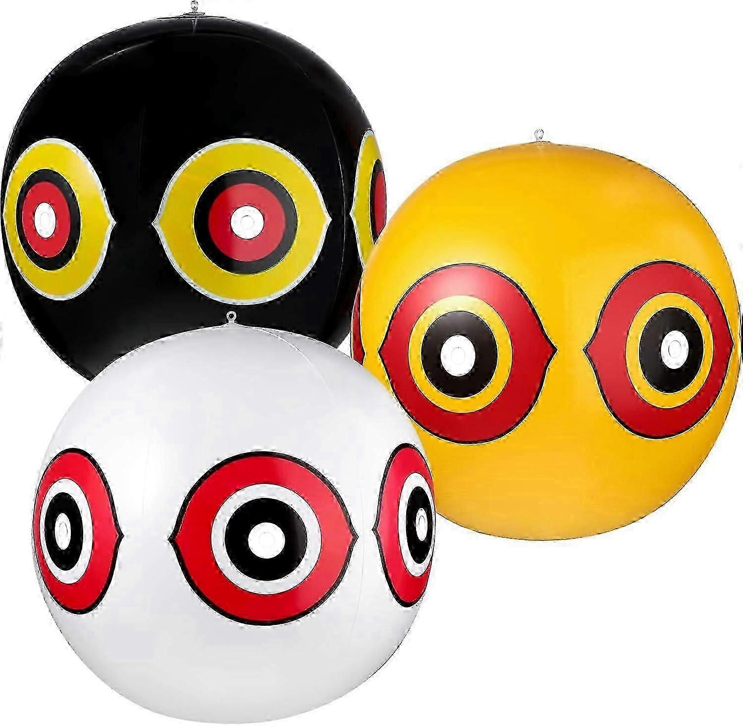 3 Anti-Pigeon Scarecrow Balloons, () 400 mm, yellow/red, Birds, Herons, Magpies, Lapwings and Sparrows
