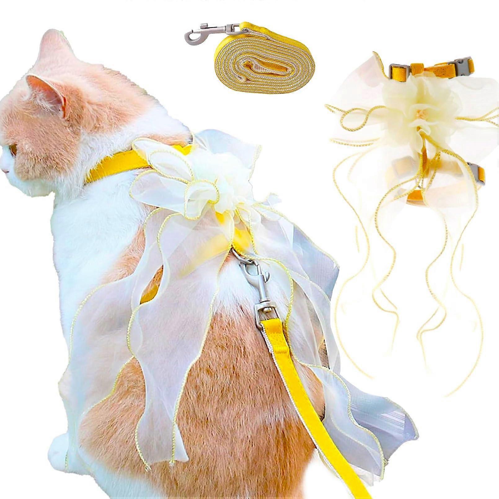 Cat Cable Bundle and Bowl Walking Proof, Adjustable Wings Dog Harness for Small Puppies and Cats, Durable and Comfortable