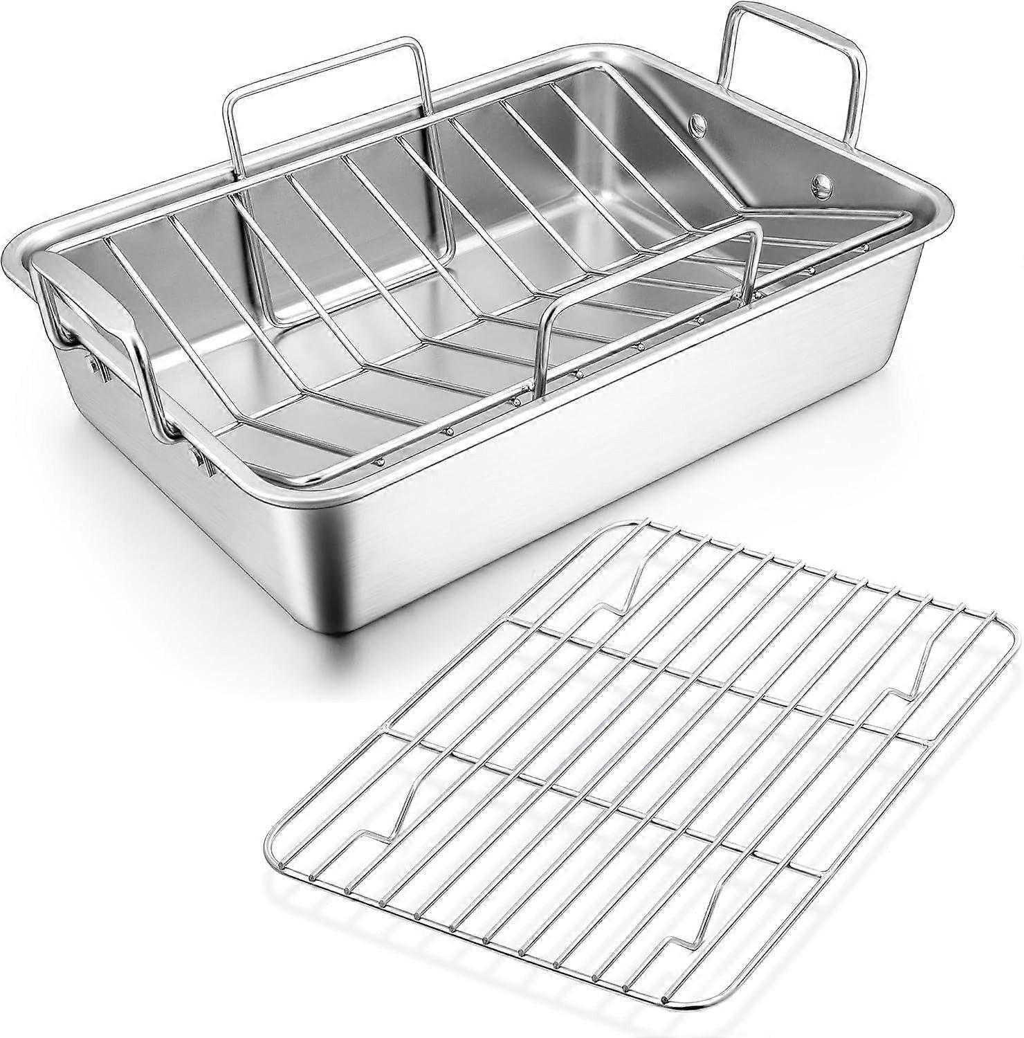 Bread baking pan Oven roaster with rack for turkey and ham Baking tray for versatile cooking
