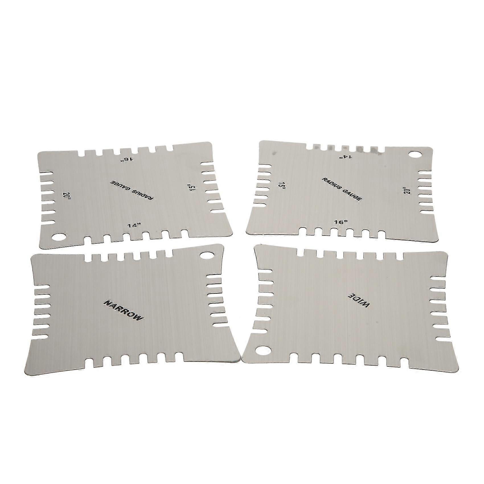 Gitarren-Radiusmessgeräte mit Kerben zum Messen des Griffbrettradius, 4 Stück