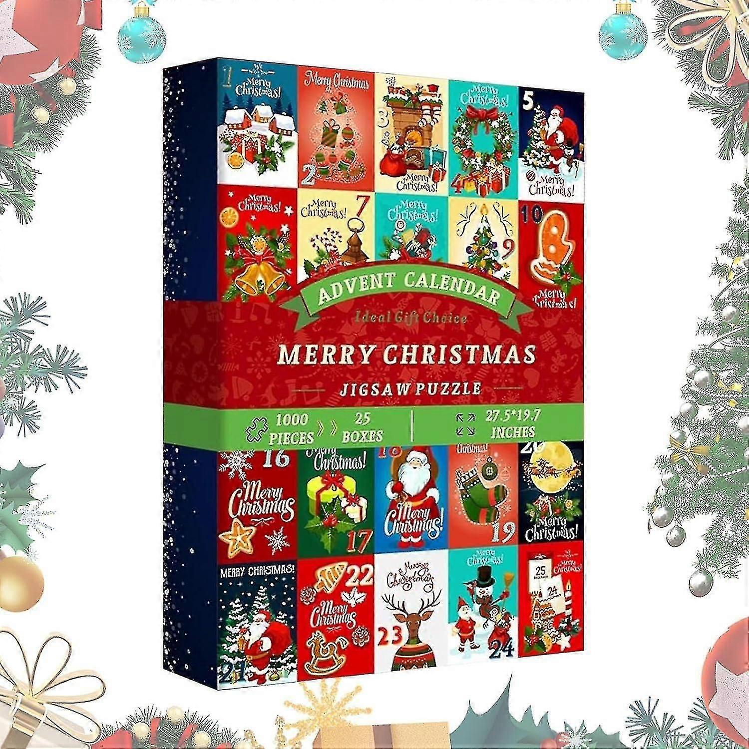 Calendrier de l’Avent 2023 Puzzle de Noël, Puzzle de Noël créatif Calendrier de l’Avent, 1008 pièces