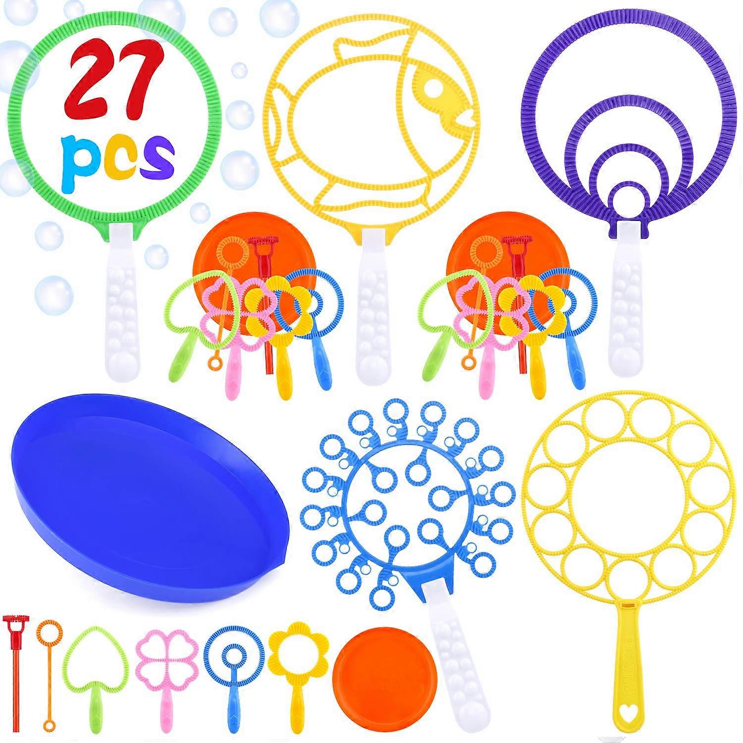 Large Magic Bubble Wands 27 Pcs Soap Bubble Wand Set for Children  Multi-Bubblers for Summer