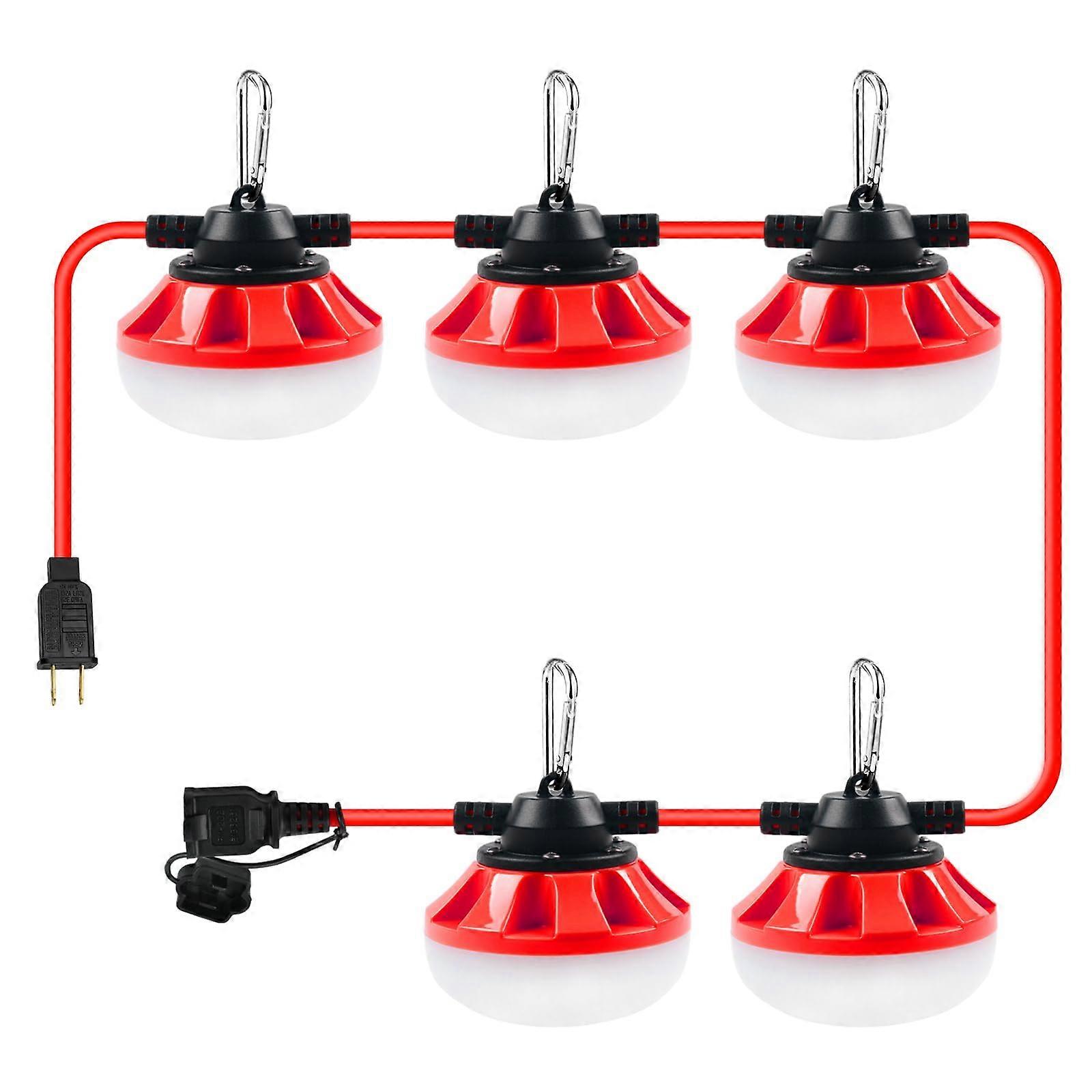 50FT LED Construction String Lights 5000LM Outdoor Temporary Lighting Durable Waterproof Heavy-Duty Expansion