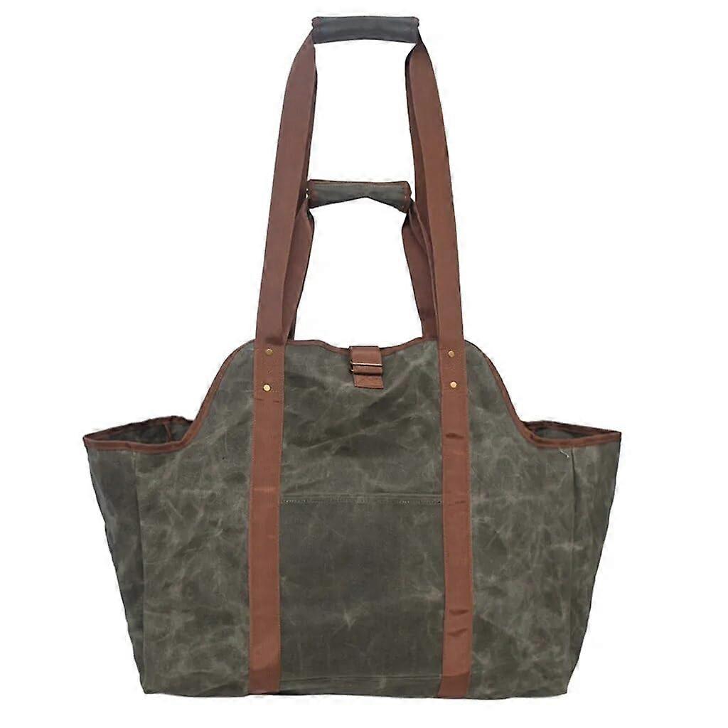 Firewood Tote Bag Canvas Firewood Carrier Tote Bag Indoor Fireplace Carrier Holders Wooden Carrying Basket Used for Fireplace Storage Basket