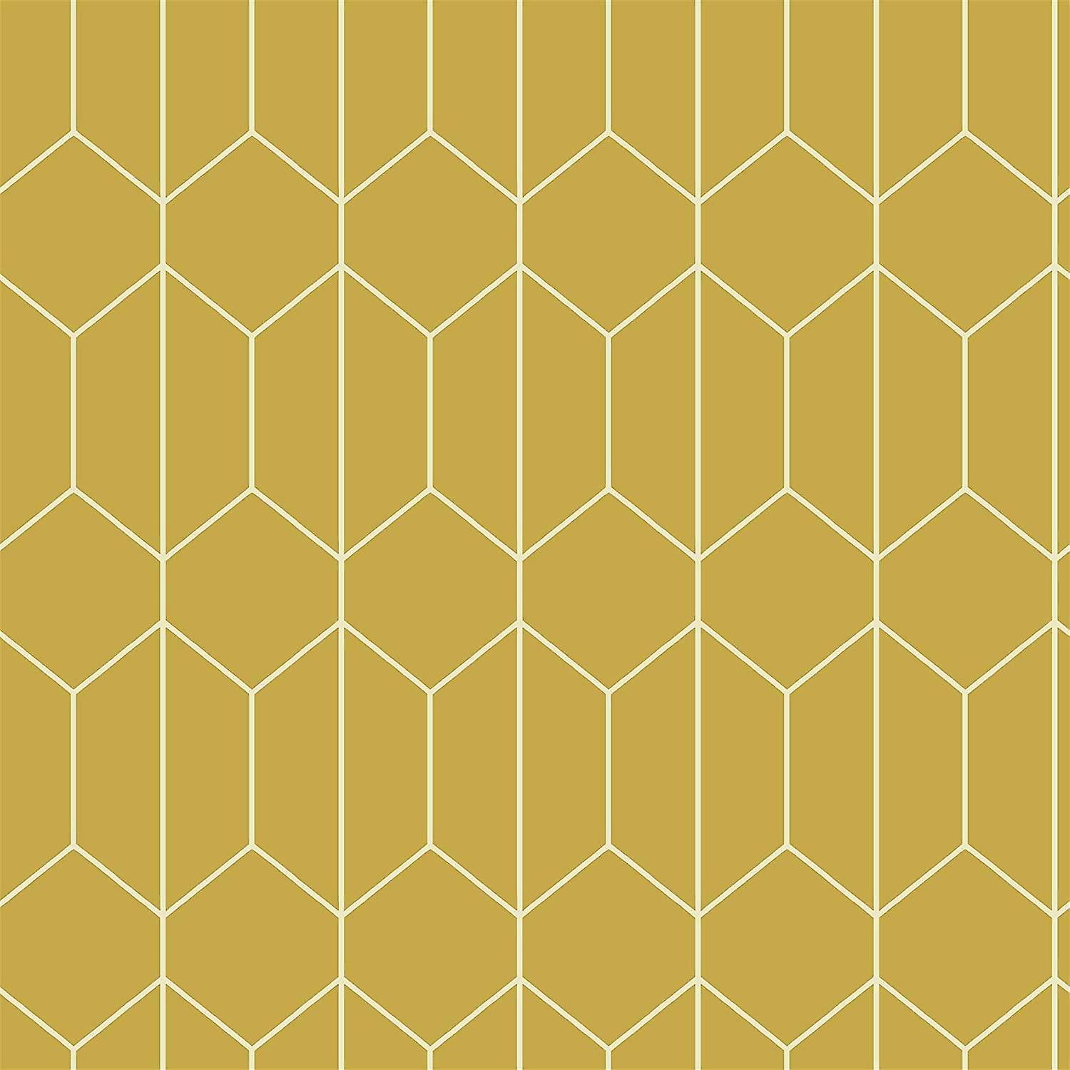 Linear Geo Ochre Wallpaper