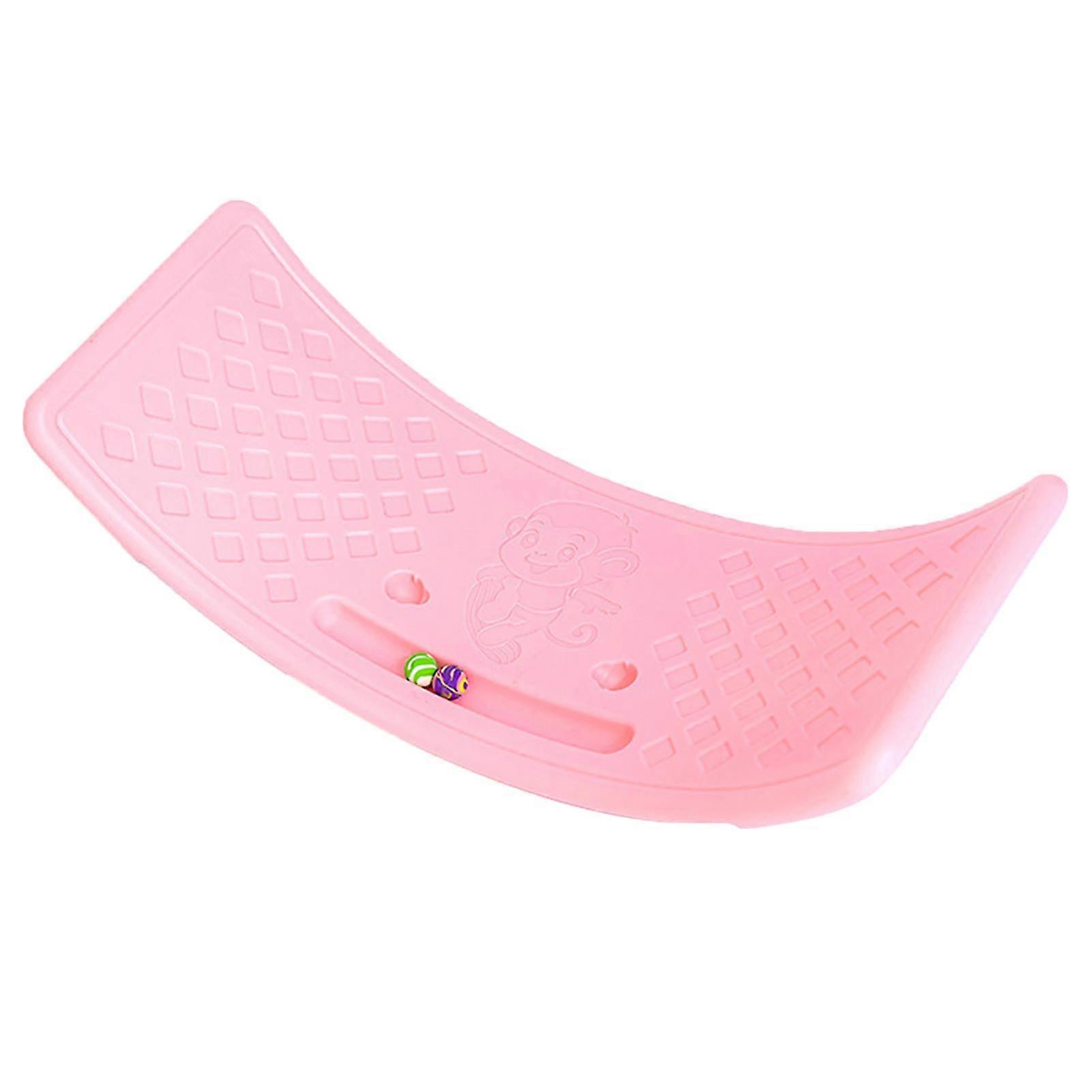 Kids Rocker Board Seesaw Board PE 60kg Load Bearing Physical Training Kids nce Toy for Kids Toddlers Pink