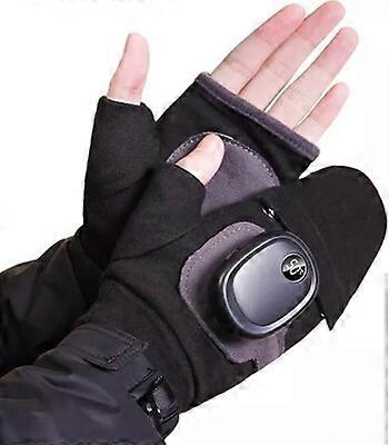 Smart Thermostatic Heated Fingerless Gloves Portable Heating with DigitalDisplay
