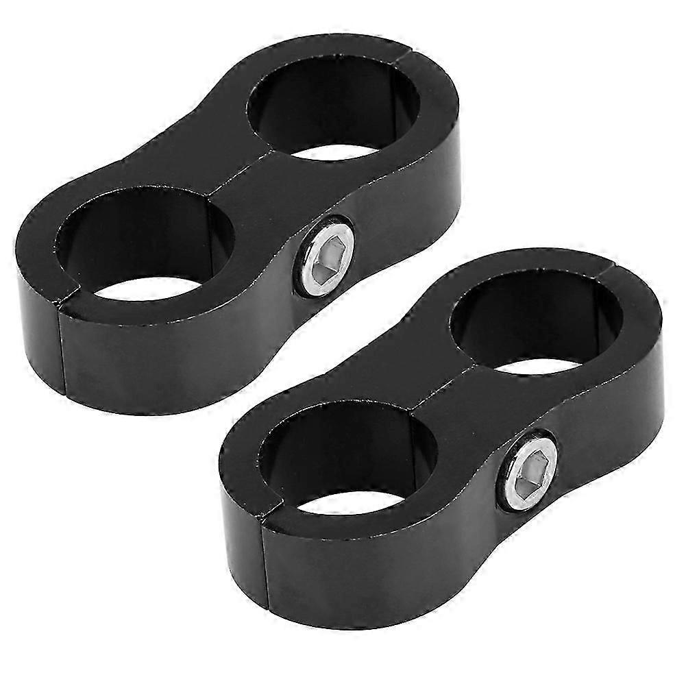 AN10 Aluminum Alloy Hose Separator Clamp Fitting Adapter Bracket Universal (Black)