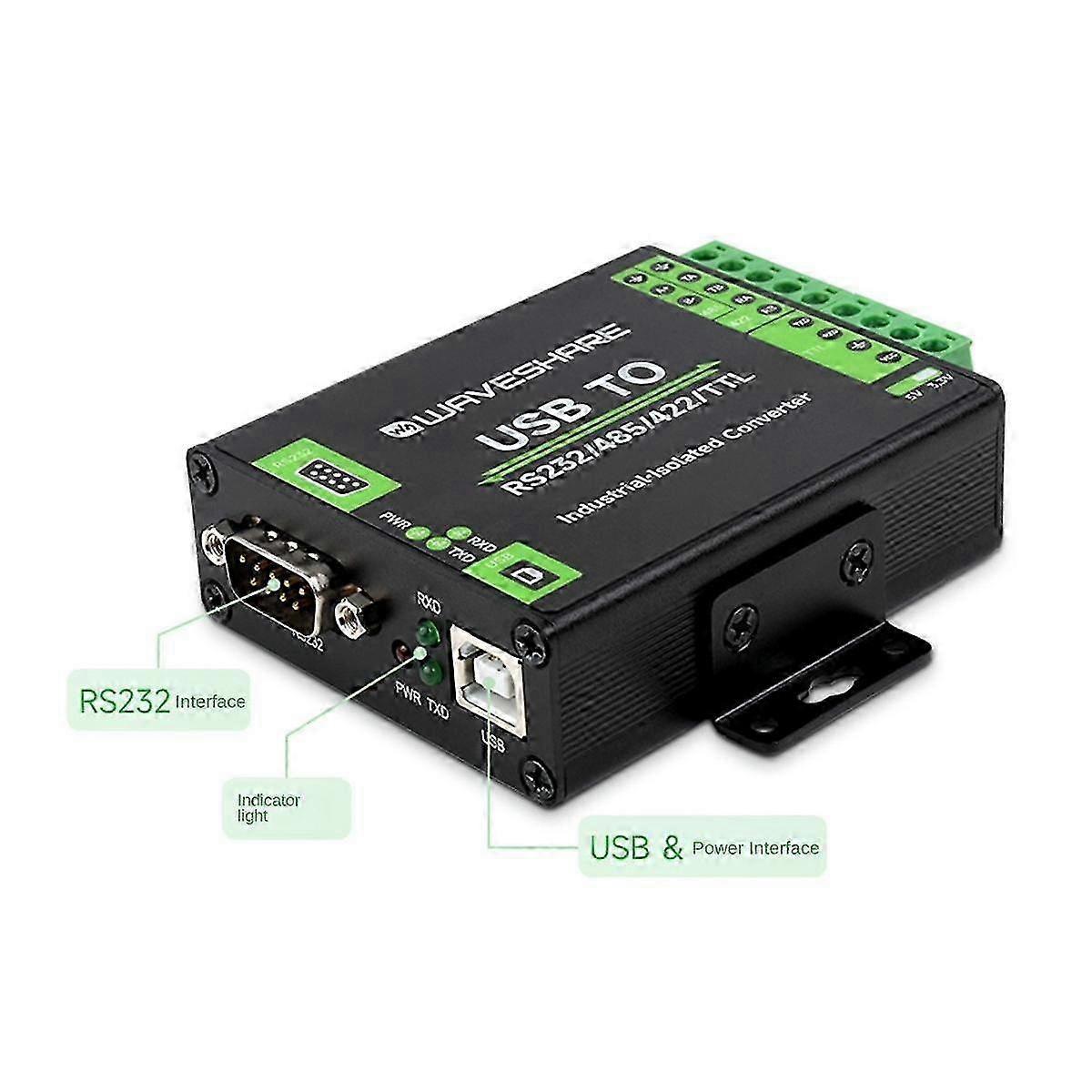 FT232RNL Industrial Digital Isolated USB Converter USB to RS232/485/422/TTL Converter 300Bps-3Mbps