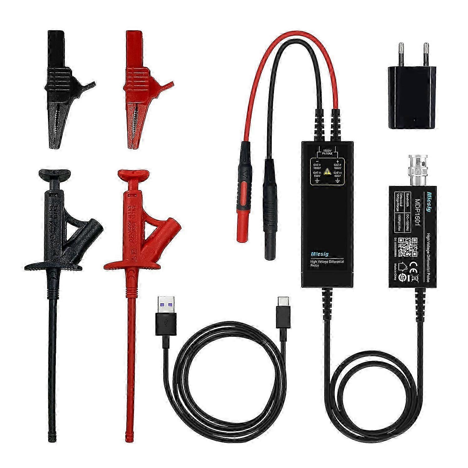 Oscilloscope Test Probe Kit 150mhz Bandwidth 1500v High Voltage Differential Probe Bnc Interface Dua