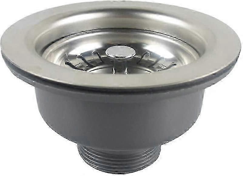 Stainless Steel Sink Drain Without Overflow Basket 110 Mm 1", Stainless Steel + Abs, Drain + Basket