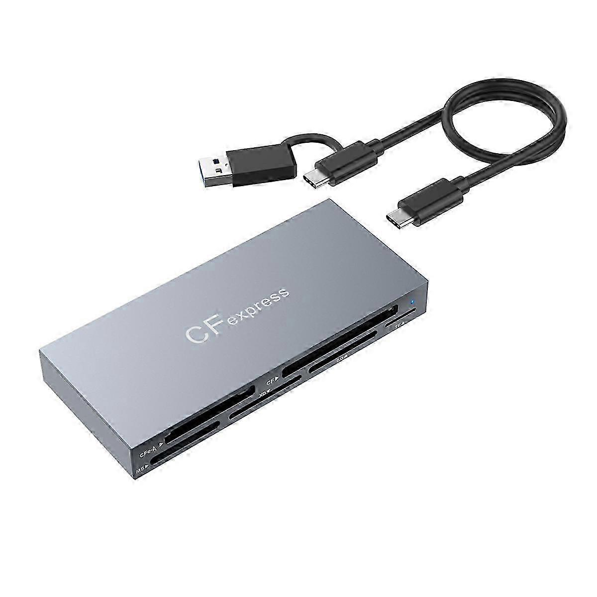 New 6-in-1 CFexpress Type A Card Reader USB3.2 Multi-Card Simultaneous Reading 10GBps SD/TF//XD/MS/CFe-A Card Reader