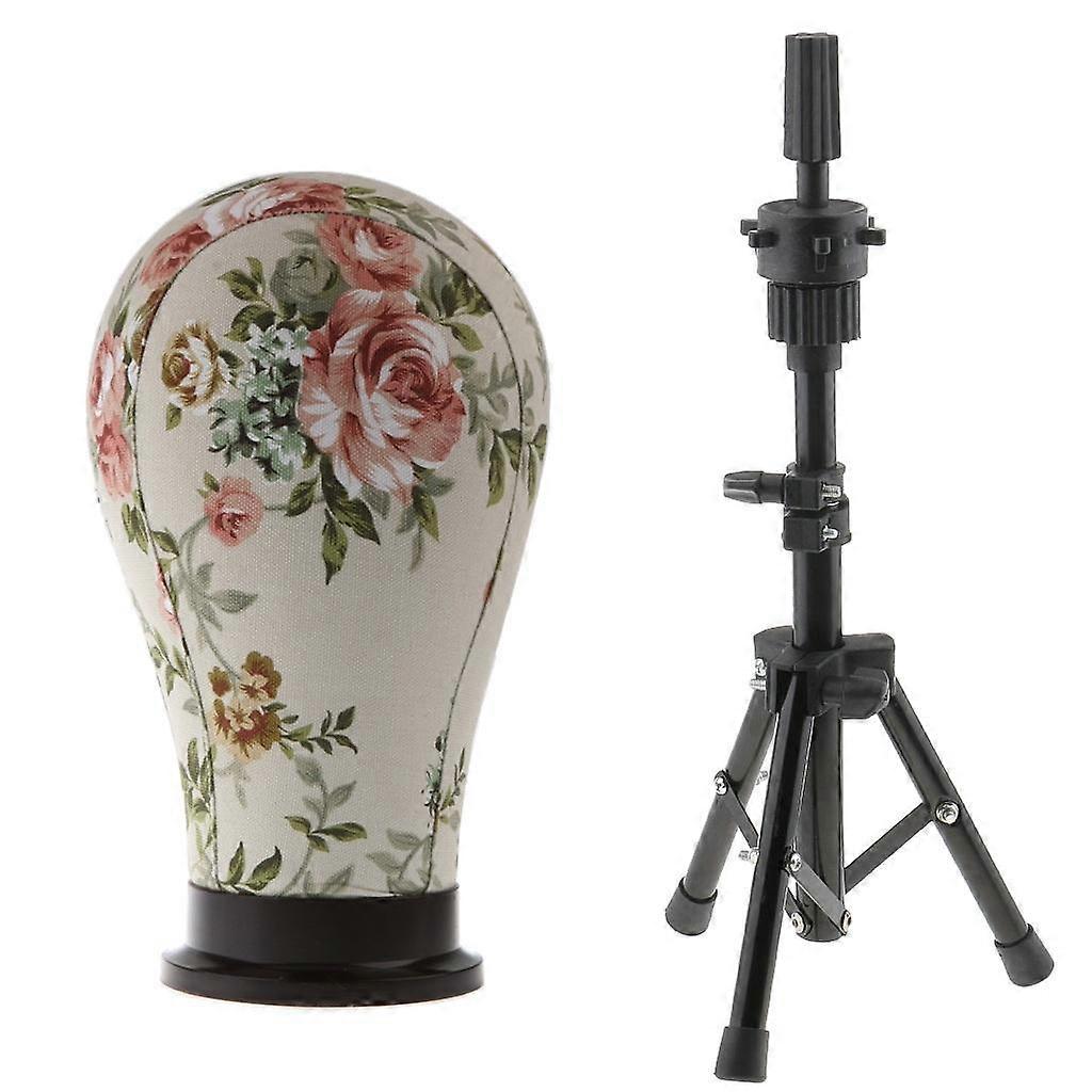 22 '' Blumenperücken, die Haarteil Block Schaufensterpuppe mit Metallstativ Ständer Set machen