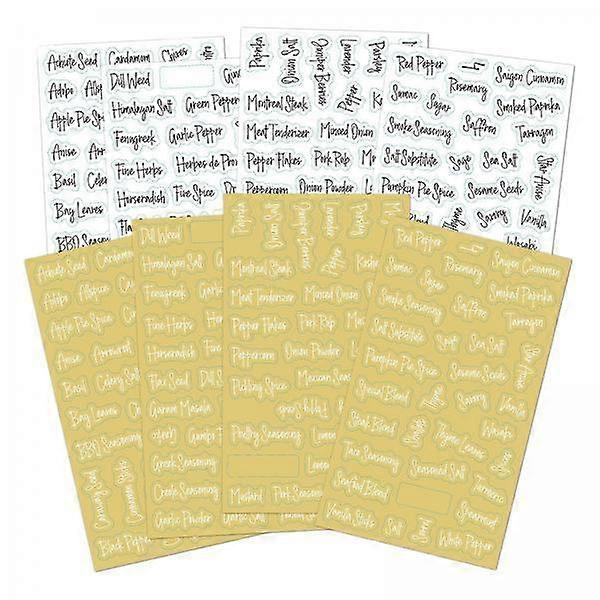 3x 276x Spice Labels Stickers Transparent Seasoning Stickers for Canisters Jars