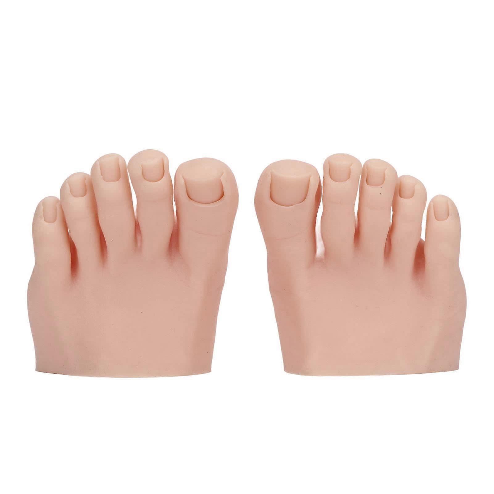 Fake Foot Model for Nail Art Training, Pedicure Practice, Realistic Size, Durable Material, Compatible with All Nail Tools