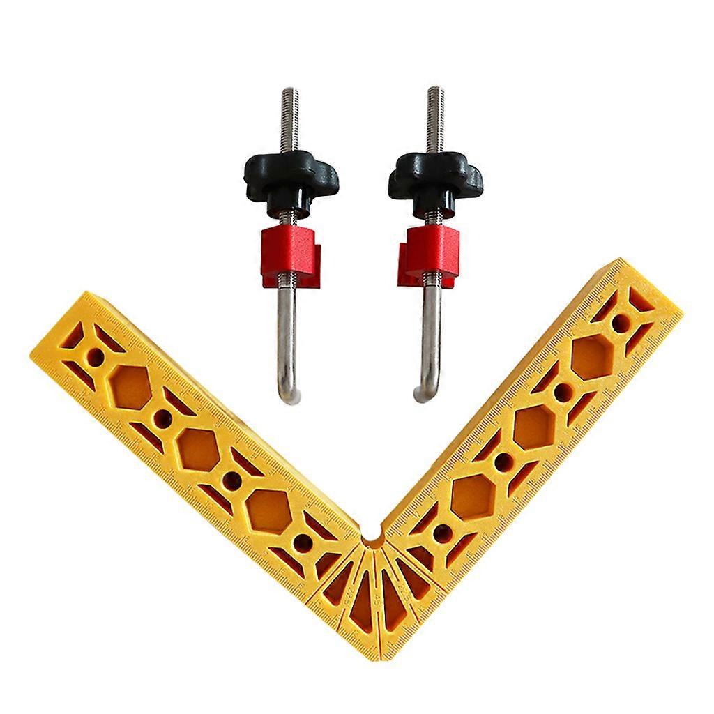 Professional Woodworking Tool Square Corner Clamp Hand Tools Measuring & Fixing Tool for Carpentry 90 Degree Positioning Yellow