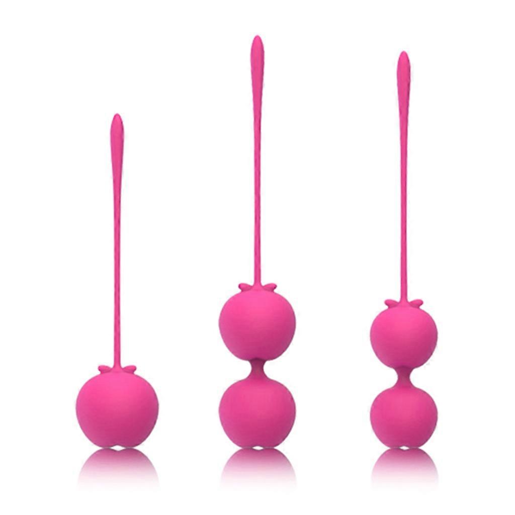 3pcs Kegel Balls Weighted Exerciser Set Silicone Ben Wa Beads Beginner Kegal Weights rose Red