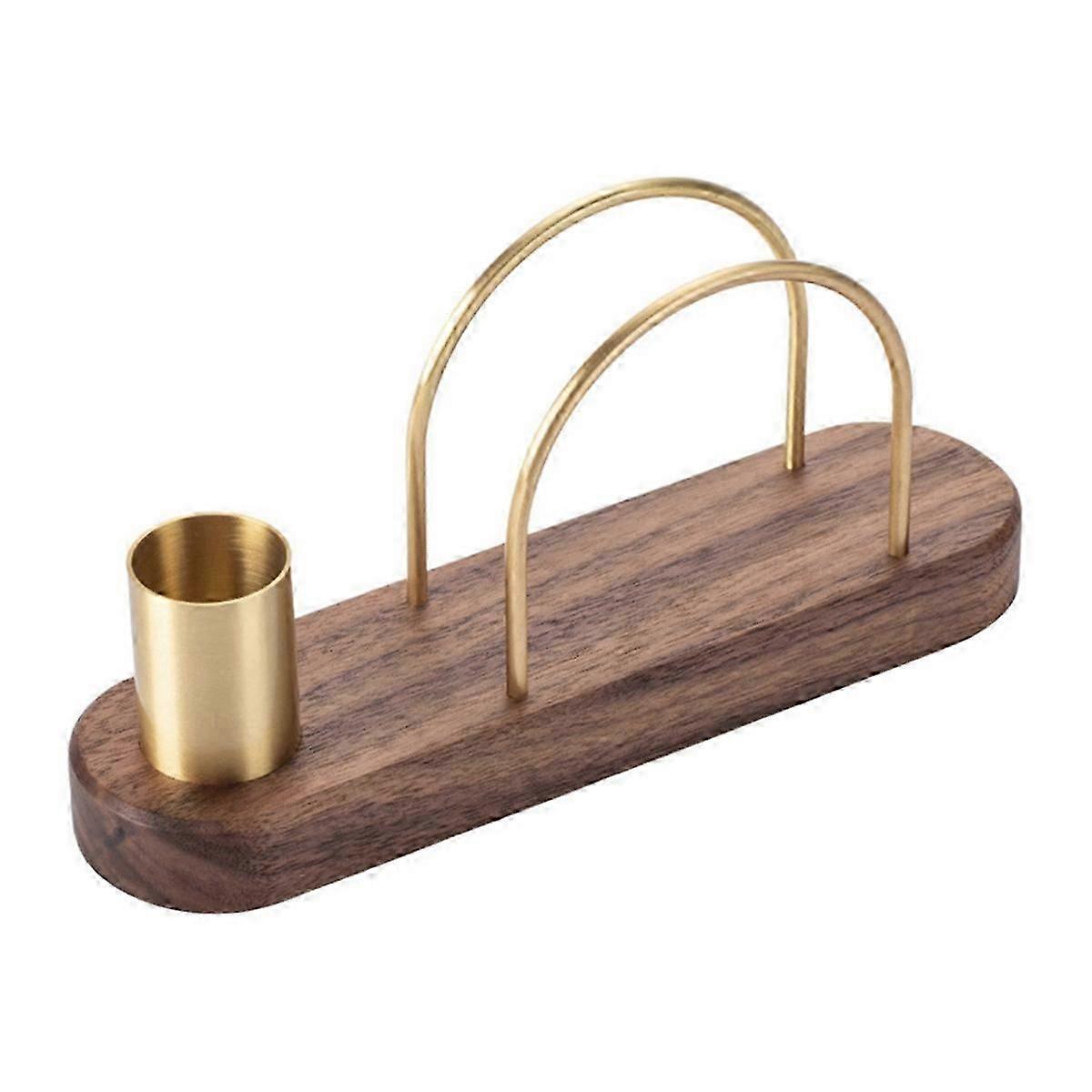 Solid Wood Semicircular Brass Paper Towel Holder Paper Holder