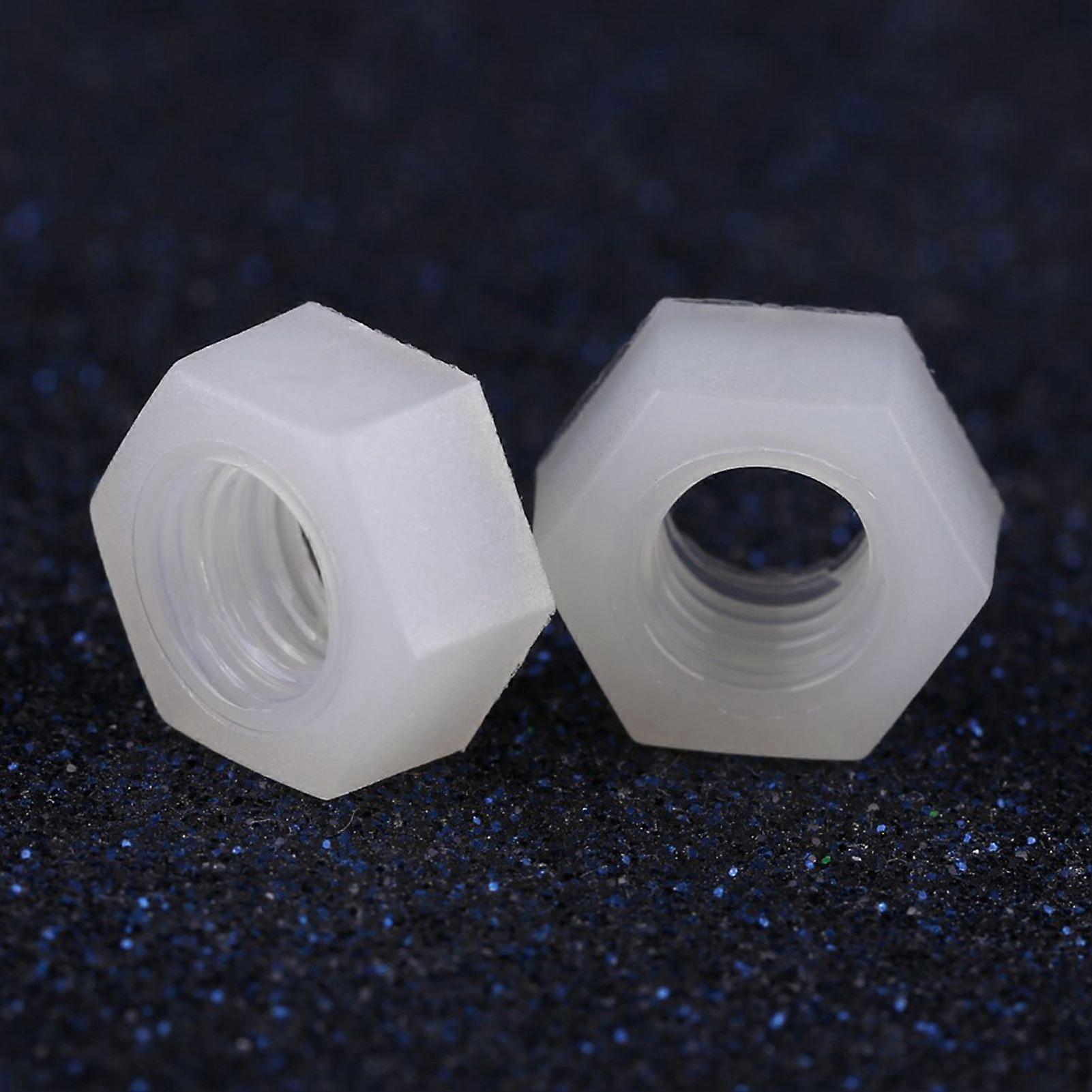 High quality  M2-M8 Series Nylon Hexagon Nuts White 100pcs/Pack (M3)