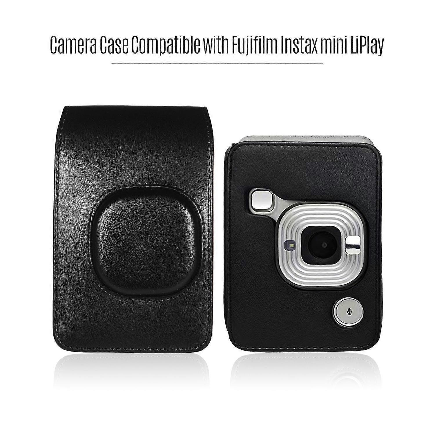 Compact Size Instant Camera Case Bag PU Leather with Shoulder Strap Compatible with Fuji mini LiPlay