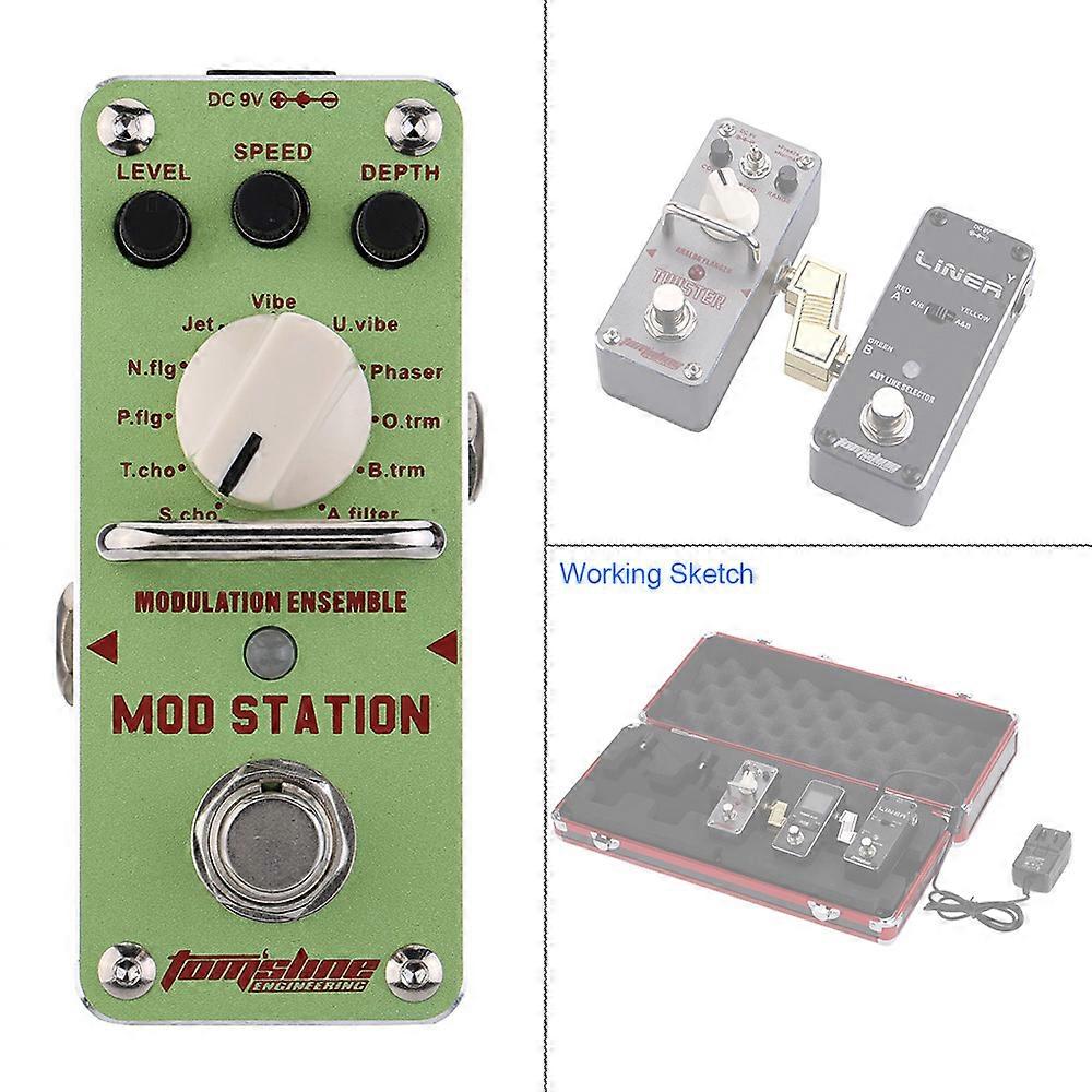 AROMA AMS-3 Mod Station Modulation Ensemble Electric Guitar Effect Pedal Mini Single Effect with True Bypass