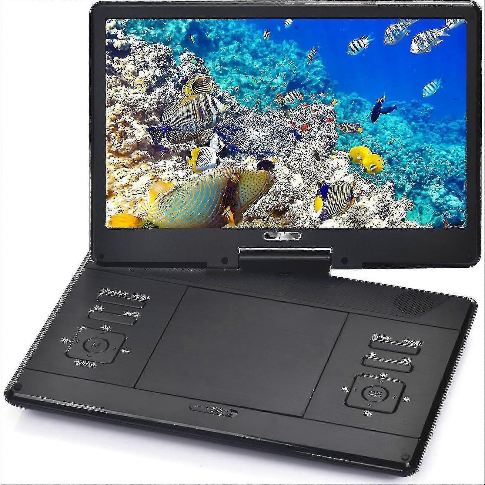 14 Inch Portable Dvd Player With Remore Controller High Resolution Rechargeable Battery Large Size Screen Dvd Player For Car