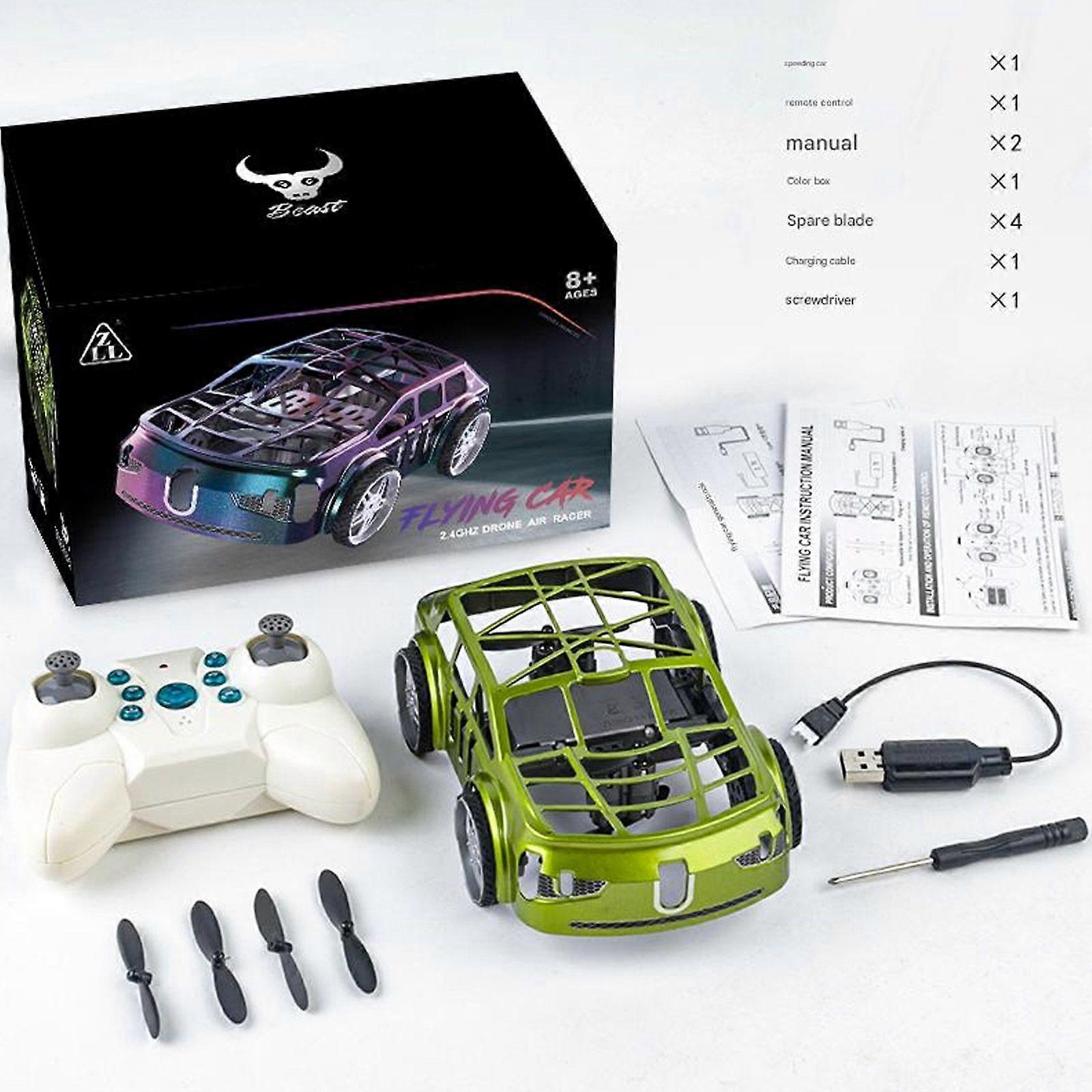 Durable 2-In-1 Rc Air & Land Stunt Car With Led Lights