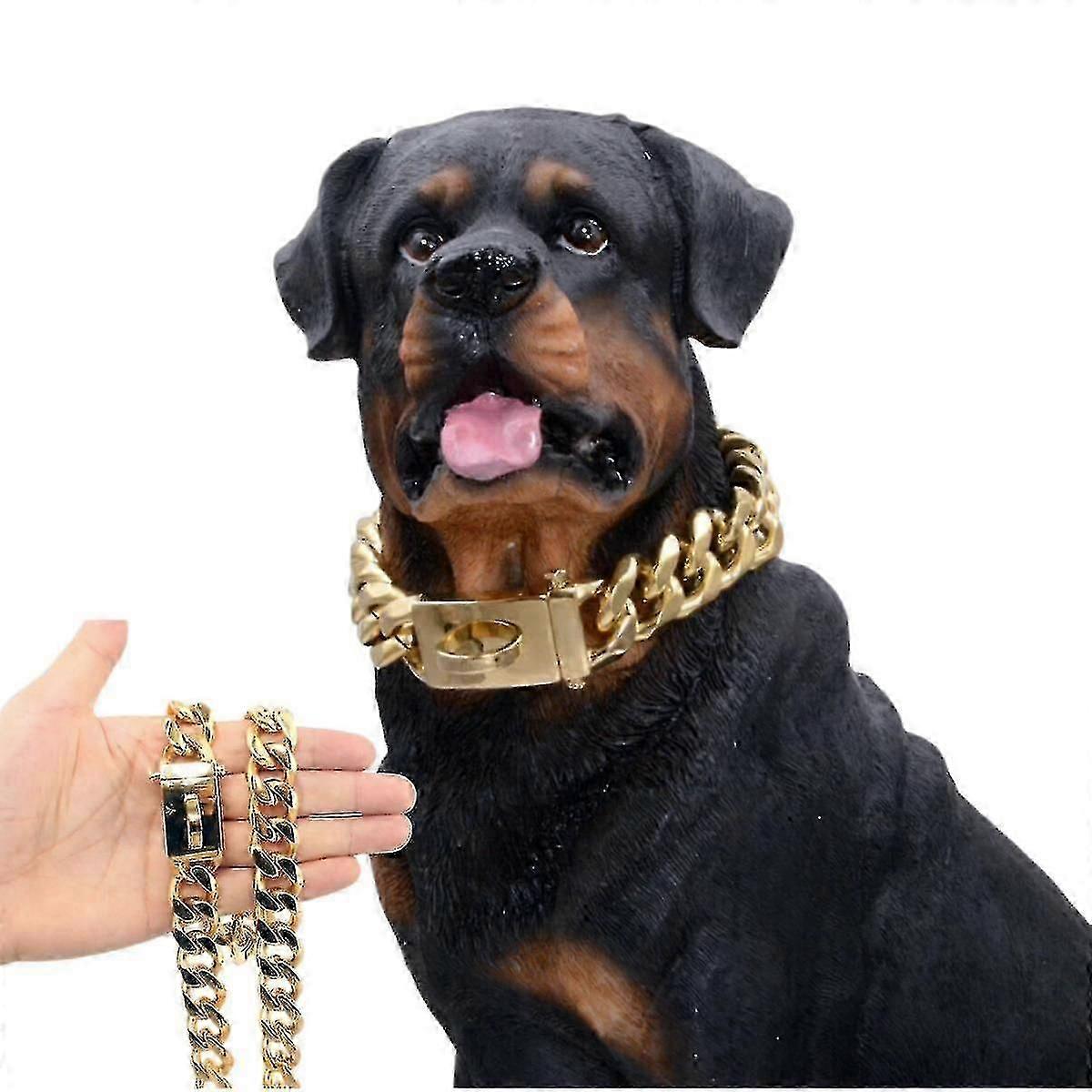 Heavy Duty Solid Stainless Steel Choke Chain Collar for Large Dogs,Ideal for Outdoor Walking and Training,Durable Comfortable Design