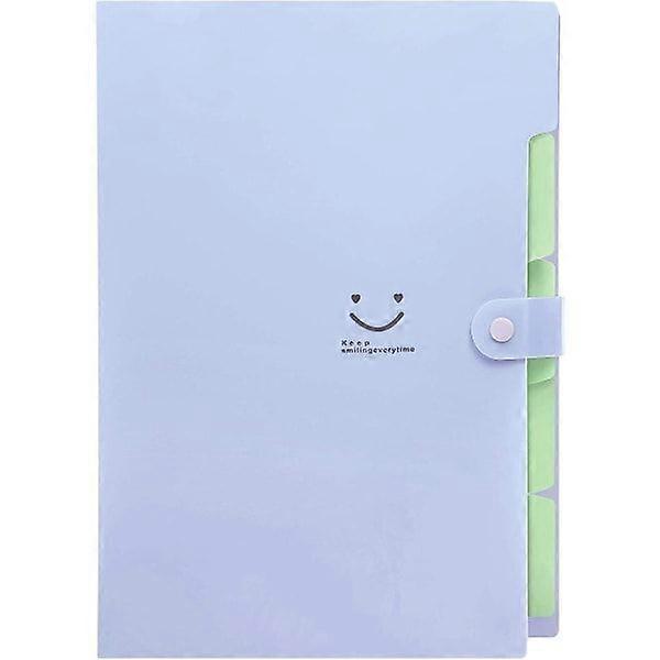 Expandable folder with tabs for A4 documents, folder with tabs with buckle closure for office, folder with 5 tabs