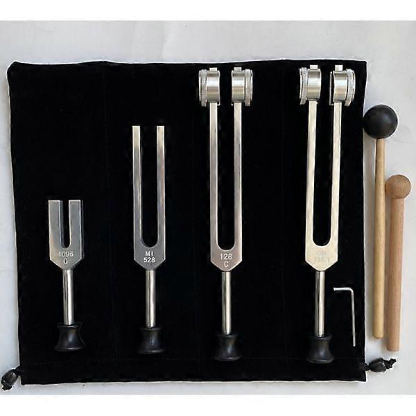 Aluminum tuning fork set with 128 Hz About 136.1 Hz 528 Hz 4096 Hz