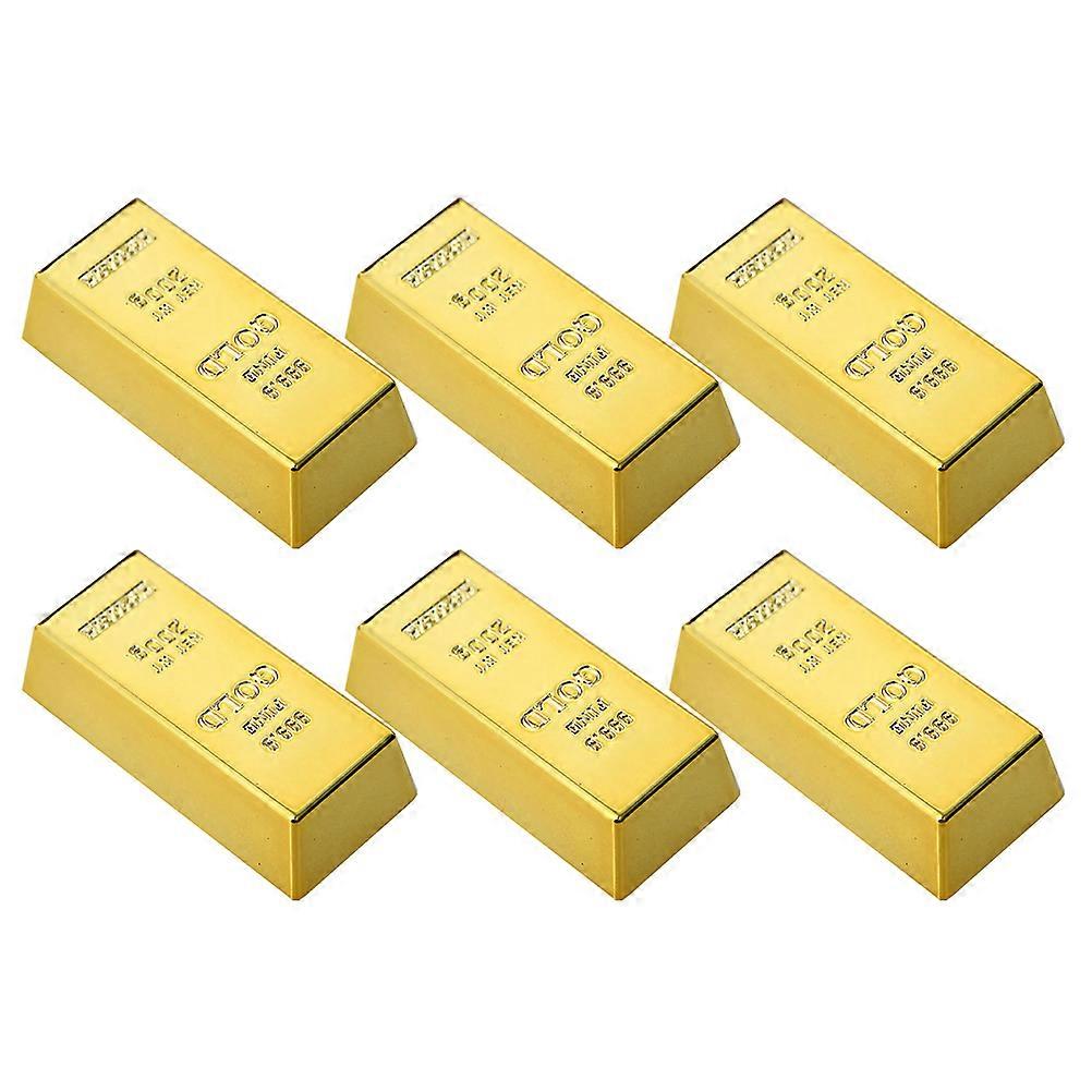 Gold Bar Magnet Creative Fridge Magnet for Decoration 6Pcs Set