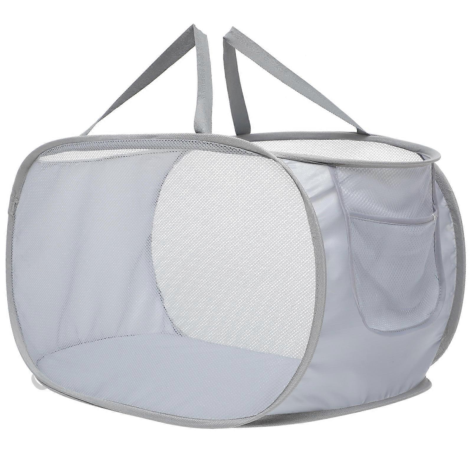 Foldable Portable Laundry Hamper with Large Capacity Mesh Basket, Comfortable Handles for Clothes Storage in Bathroom, Bedroom, Nursery