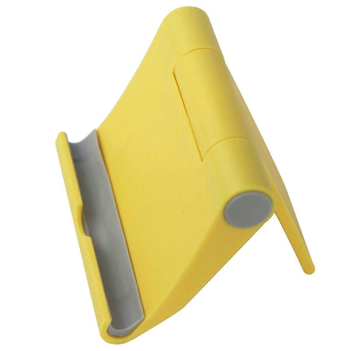 Universal Foldable Cell Phone Stand Tablet Holder Device Holding Hands Free Operation Yellow 1Pcs