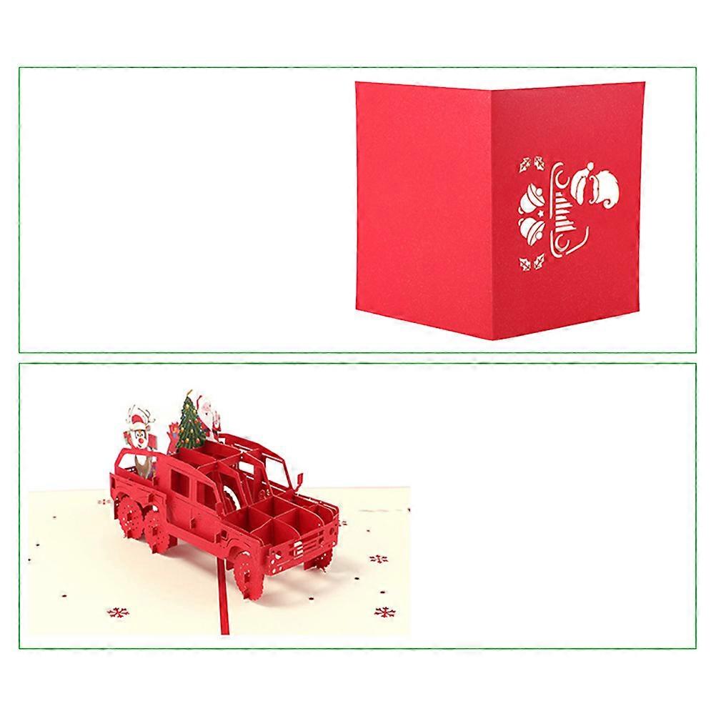 3D Christmas Cards Delicate Design For Colleagues Red 20 X 15Cm 3D Design 1Set