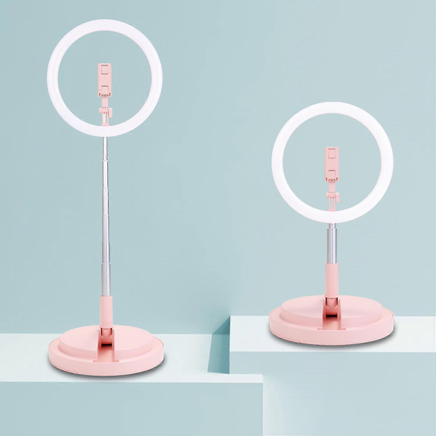 USB Dimmable LED Selfie Ring Light - Adjustable, Foldable, with Phone Clip for Makeup & Video