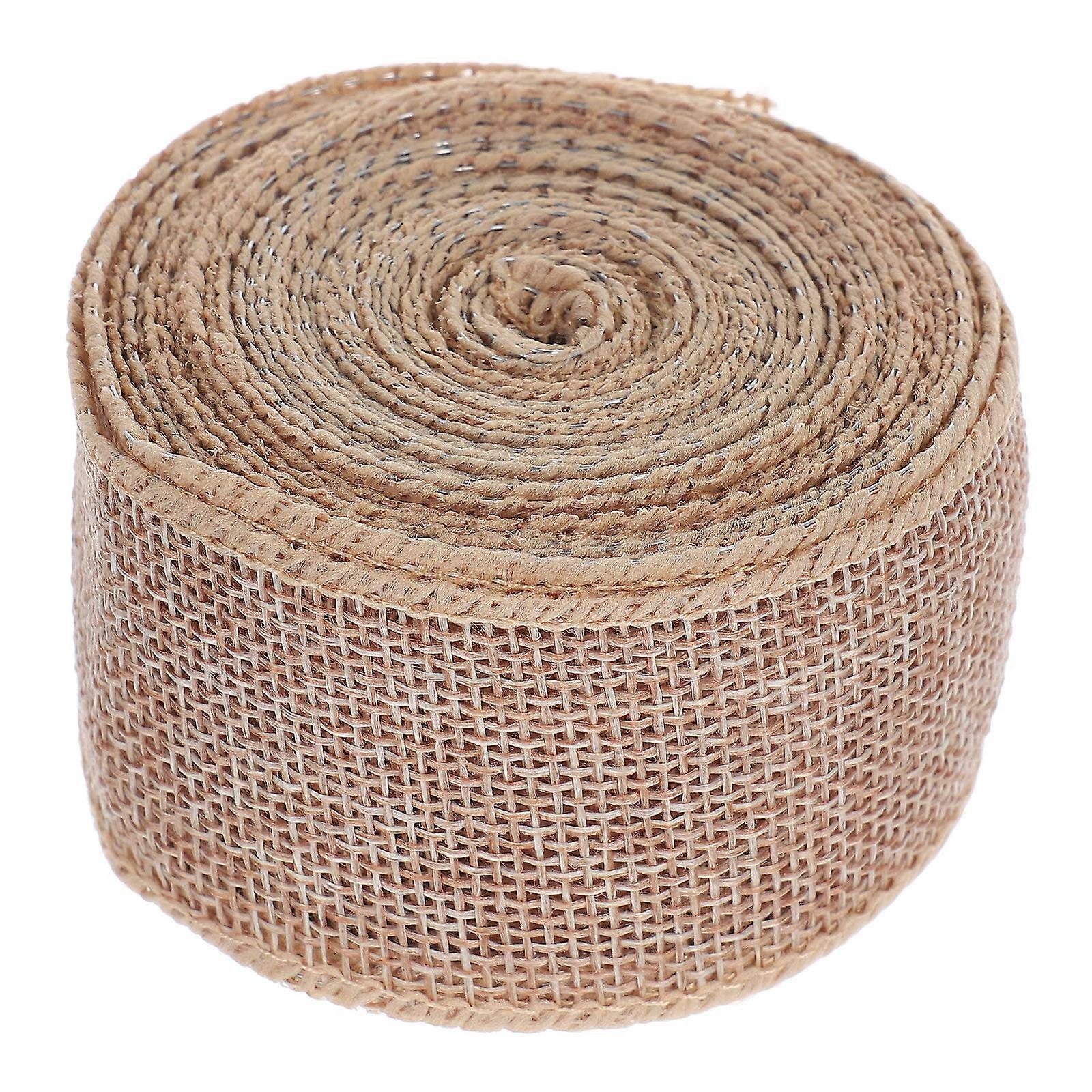 Wreath Sash Burlap Ribbon Khaki Craft Projects Wired Edge 450.00X4.00X0.10CM 4 Rolls