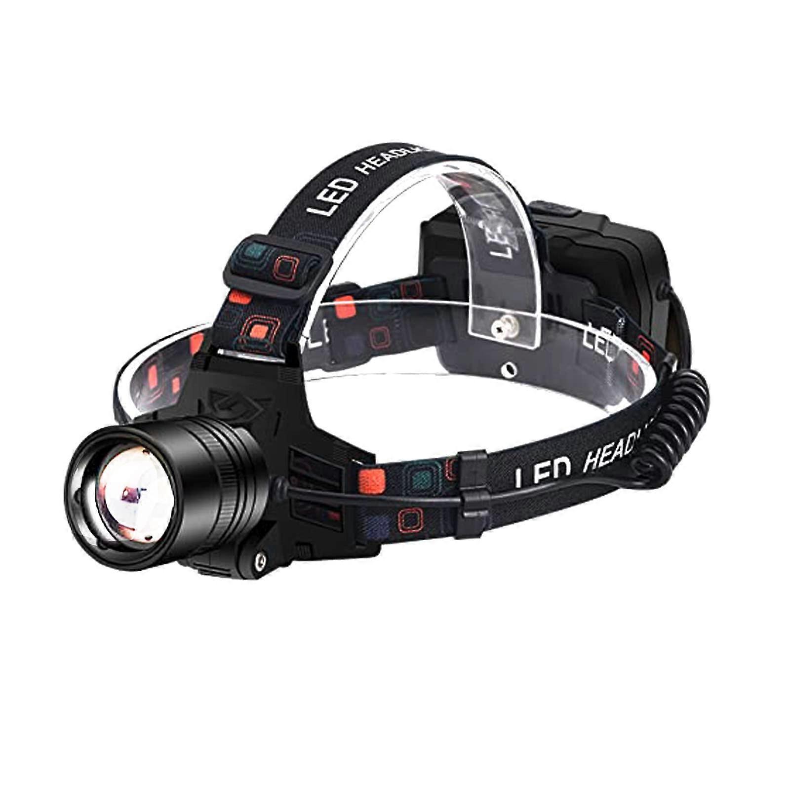 LED Headlamp with Rechargeable Battery, Lightweight Design, 2 Brightness Levels for Outdoor Sports and Camping