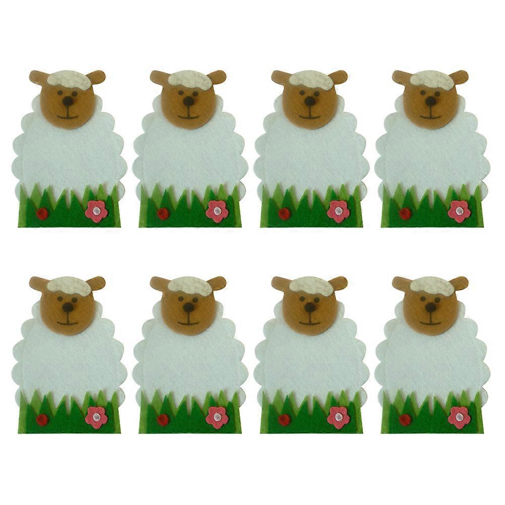 Rectangular Sheep Theme Party Decorations Cloth Tableware Cover 8Pcs