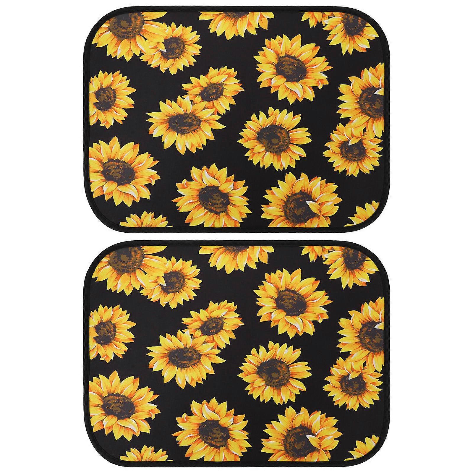 Floor Mat Car Protection Non Slip Rubber Polyester Car Interior Decoration 2Pcs
