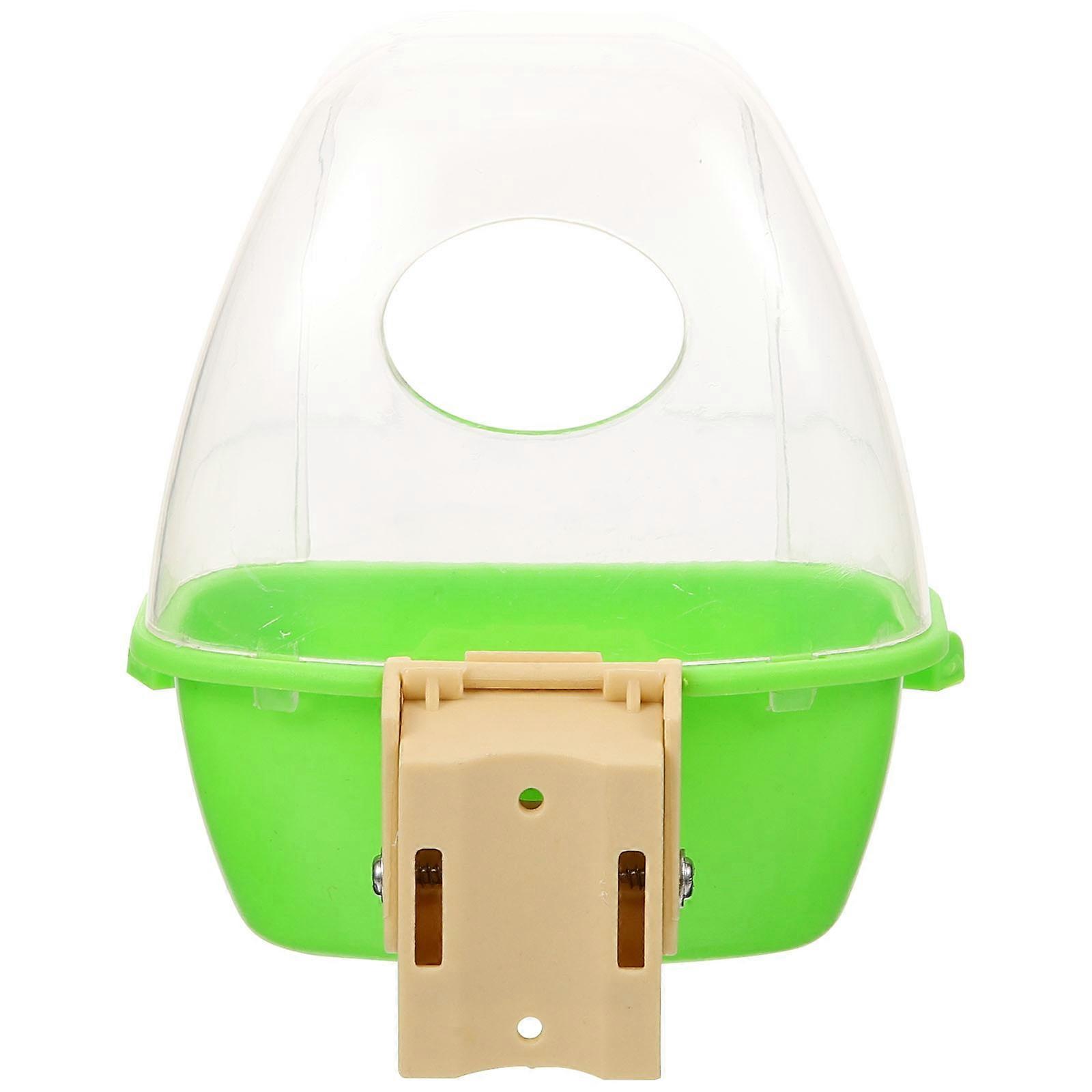 Bird Fruit Vegetable Feeder Parrot Cage Installation Easy to Clean Sturdy Plastic 1Set