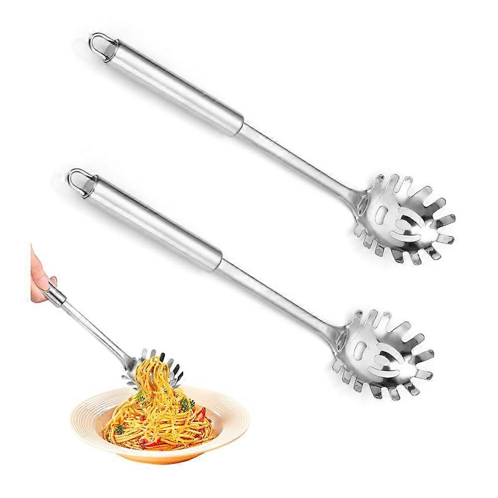 pasta spoon stainless steel 30 cm, spaghetti spoon, pasta server, ergonomic handle