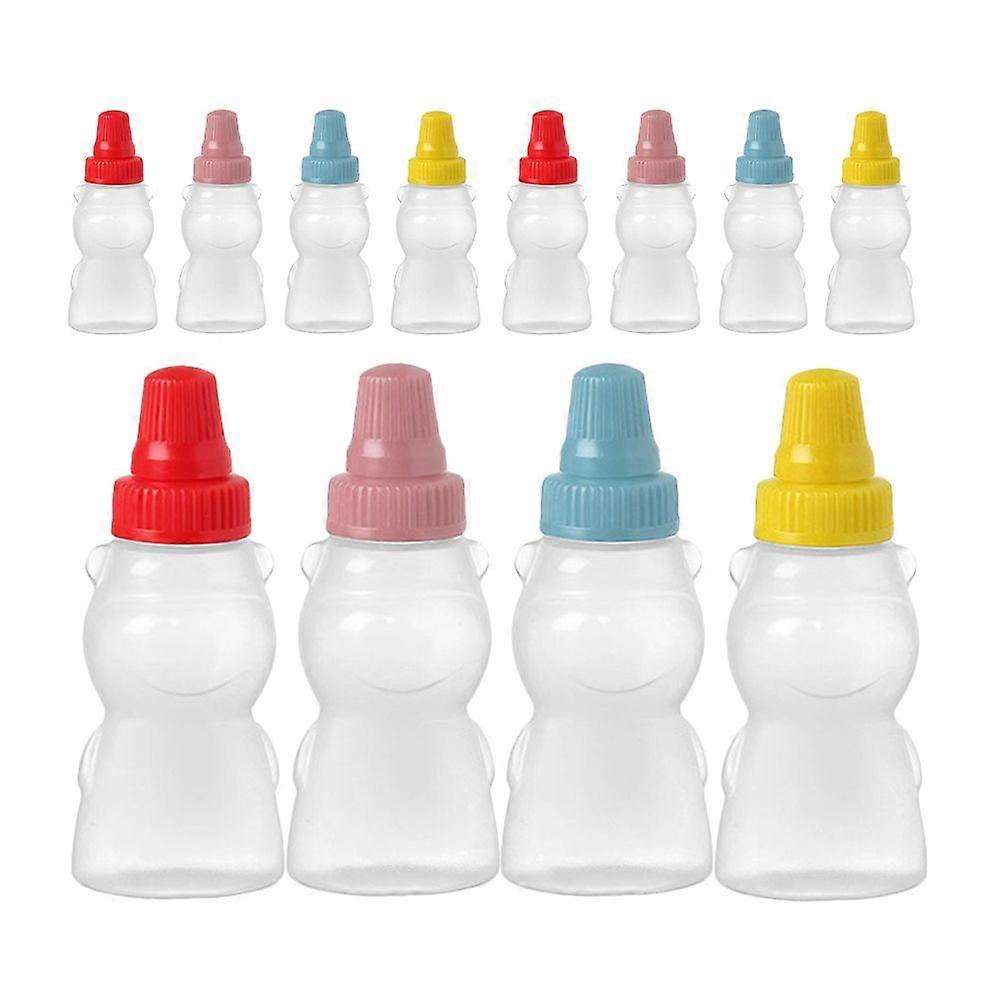 12pcs Mini Sauce Bottles Vinegar Soy Sauce Bottle Bear Soy Sauce Dispenser Seasoning Container