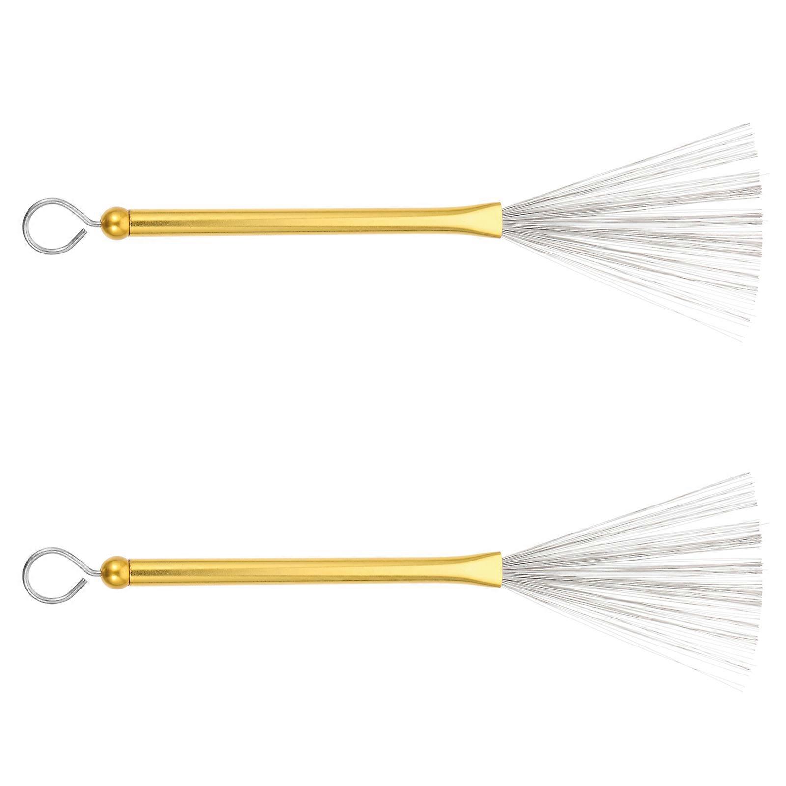 Professional Drum Brush Pair Metal Wire Detail Brush for Drummers Performance Practice 1Pair