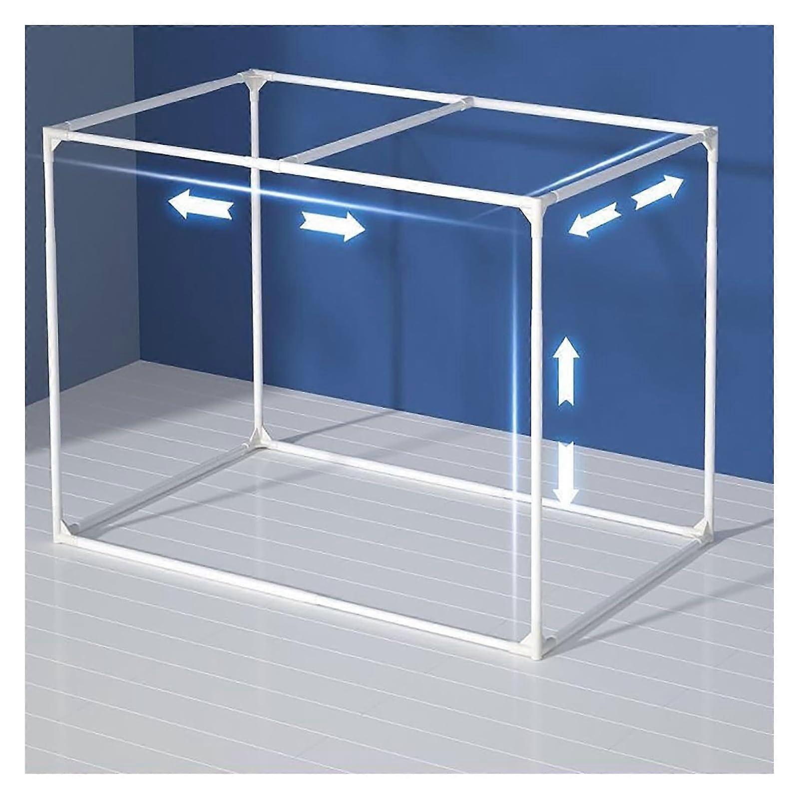 Retractable bed frame with canopy, mosquito net, 4 corners, post rods for dormitories