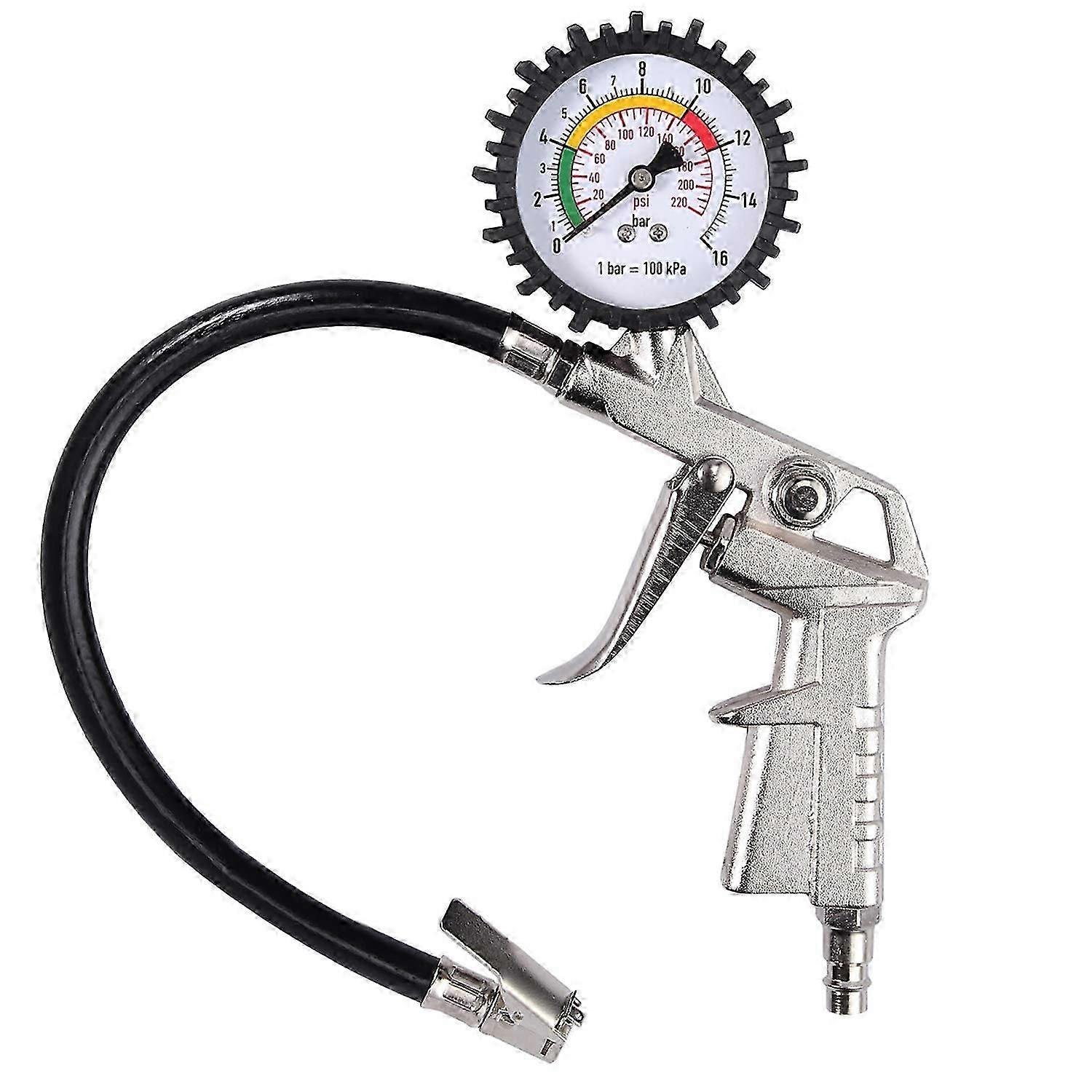Mechanical Tire Pressure Gauge Meter Tire Inflator Tester - with Valve Core Tool, Air Pressure Tester 0-220 PSI, Inflation Measuring Device for Car Mo